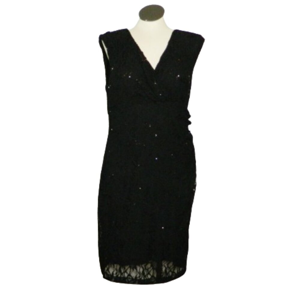 Lauren Ralph Lauren Dress $190 Plus Black Embellished Special Occasion 16W NWT